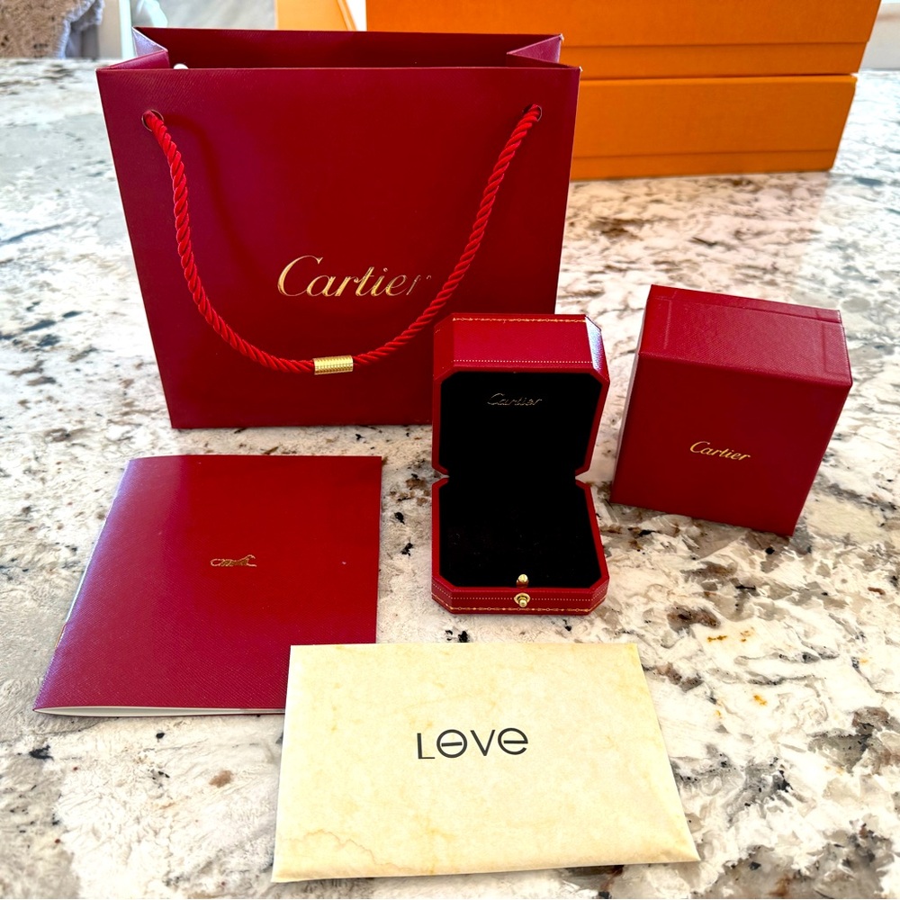 CARTIER Red Gift Set with Box, Bag, & Booklet